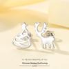 Супер милые серьги-пусеты «Олень» из стерлингового серебра 925 пробы - Японская и корейская мода, Прекрасный дизайн с животными, Рождественская коллекция