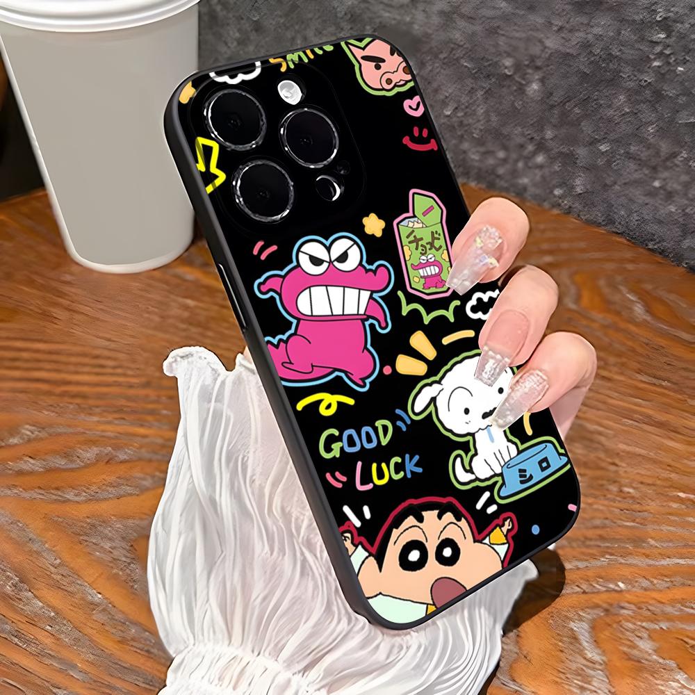 Crayon Shin-chans Phone Case For Iphone 16 Plus 15 14 Pro Max 13 Mini 11 12 Xr X Xs 6 7 8 SE Plus Back Cover
