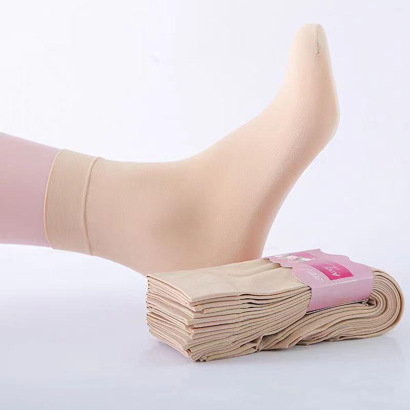 Women's Mid-Calf Velvet Winter Socks - Anti-Snag Steel Wire, Loose Top, Black & Nude, Warm & Cozy