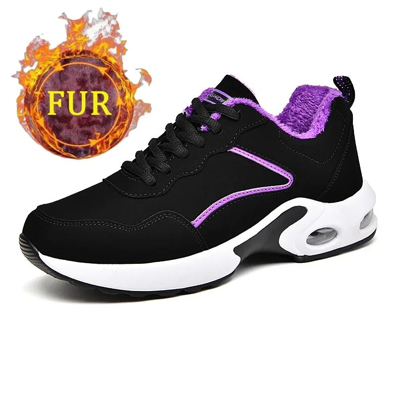 Women Winter Keep Warm Casual Sneakers Ladies Non-Slip Cotton Jogging Boots High -Quality Four Seasons Cushioning Running Shoes