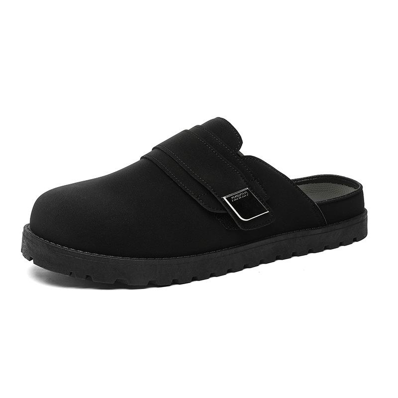 Новые мужские тапочки ниша манго голова низкий верх полу-шлепанцы для ленивых людей одна педаль сумка голова шлепанцы мужские Z502