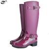 Spring Winter Boots Design Mid-calf Boots Student Zip Rain Boots Preppy Shoes Woman Buckle Rubber Rainboots 786