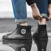 Модные мужские резиновые сапоги резиновая обувь водонепроницаемые женские рабочие ботинки зимние плюс хлопок без застежек унисекс ботильоны Bottes De Pluie 2024