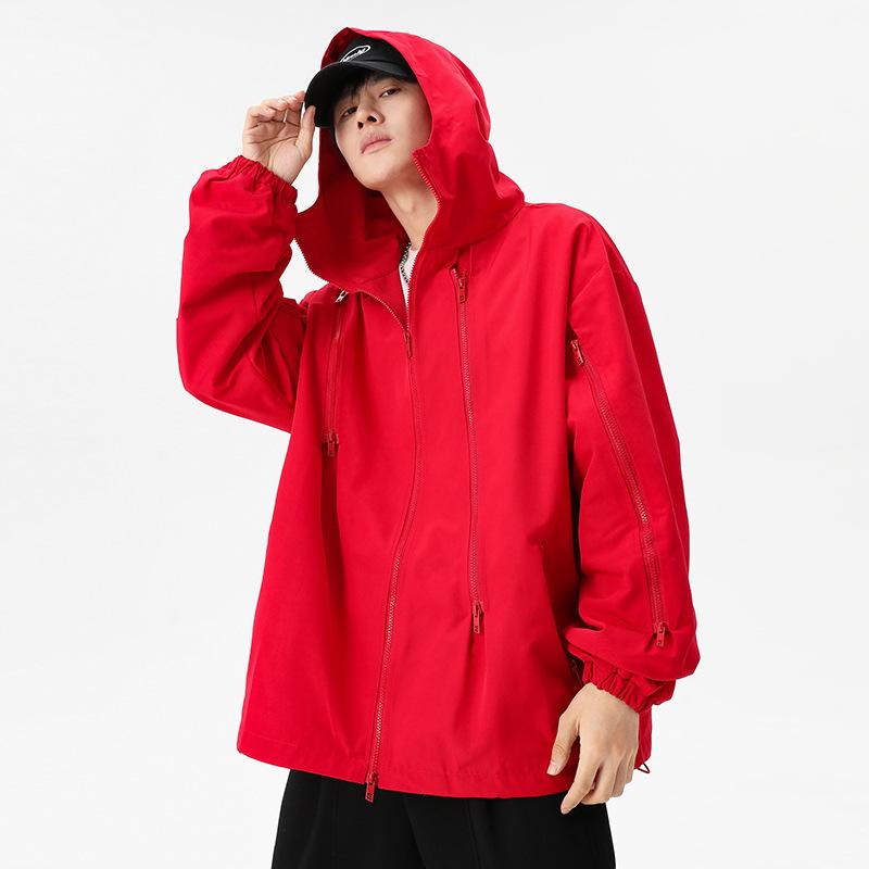 Ветрозащитная и водонепроницаемая износостойкая куртка с капюшоном и застежкой-молнией, универсальная куртка с бесшовным воротником, мужская куртка для пары