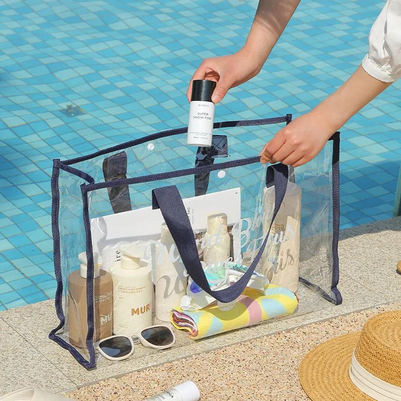 Waterproof Swimming Bags Sports Travel Bathing Storage Bag Women Transparent Organizer PVC Bath Bag Beach Storage Bag for Makeup