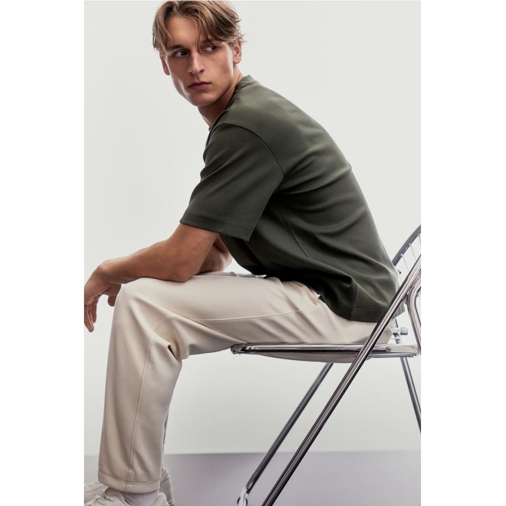 Футболка свободного покроя HM цвета хаки и зеленого цвета