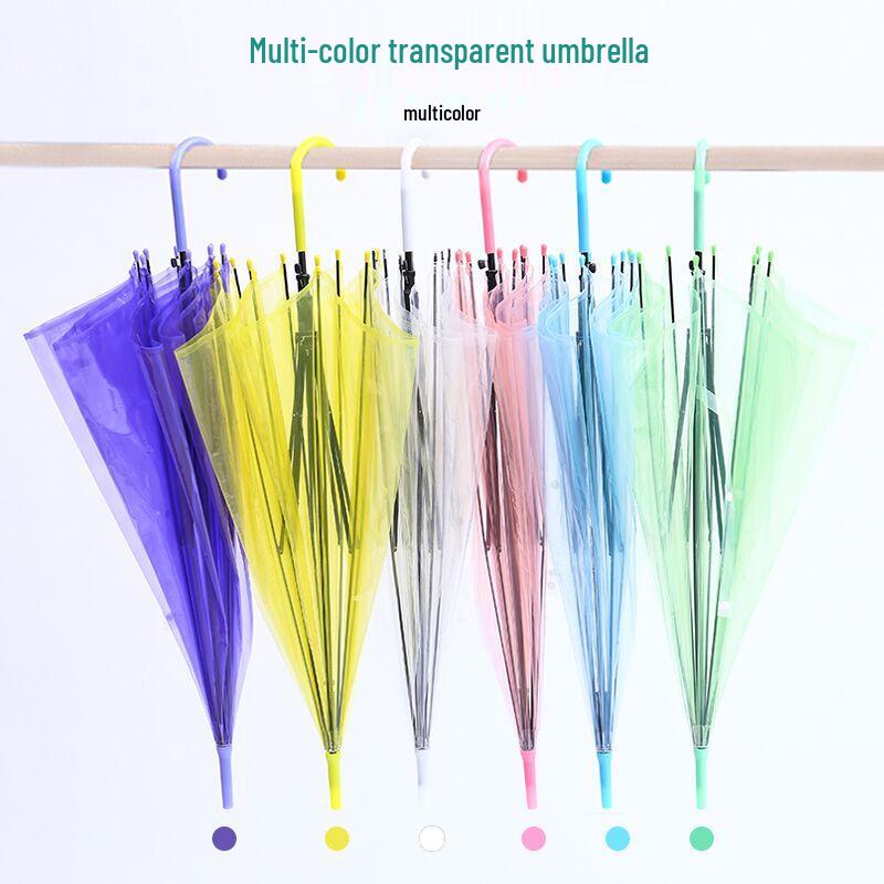Самый продаваемый 8-спицевый японский прозрачный зонт с изогнутой ручкой - Идеально подходит для рисования, танцев и рекламного реквизита