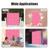 10 Pcs Pink Flower Wall Backdrop, Artificial Silk Flowers Panel for Wedding Party Birthday Decor, Romantic Photo Booth