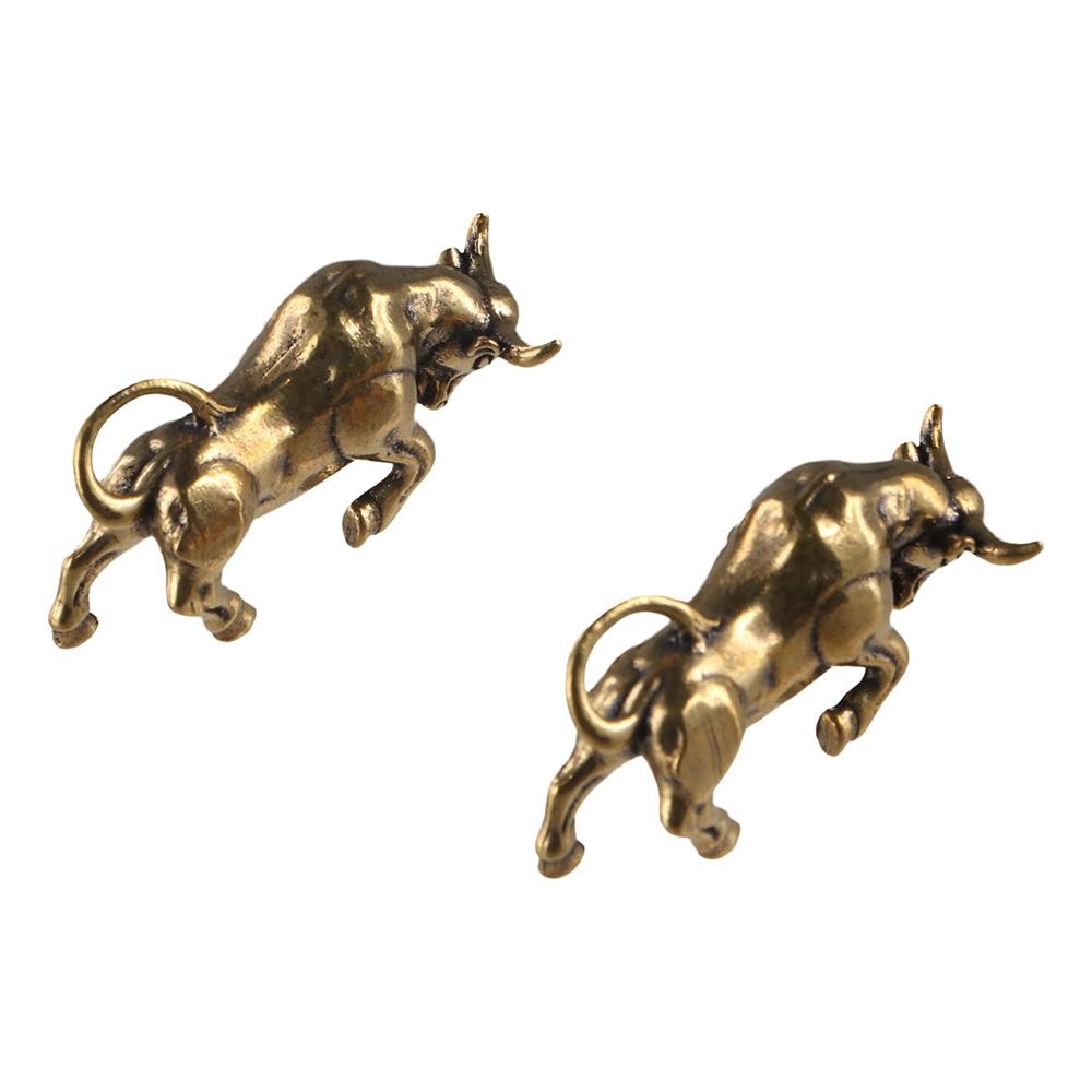 2 шт. Винтажная мини-статуэтка крупного рогатого скота, украшение для счастливого быка, подарок на день рождения и свадьбу