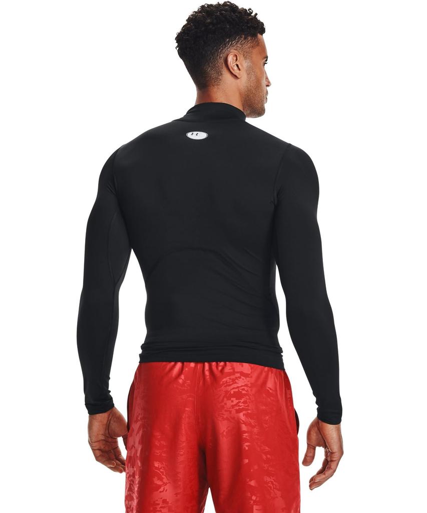 Under Armour UA HeatGear Armour Компрессионная футболка с длинным рукавом и высоким воротником, мужская, размер M, черно-белая,