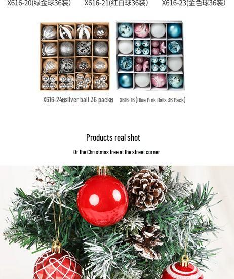 42pcs Electroplated Shiny Christmas Tree Baubles - Creative Hanging Ornaments for Festive Decoration