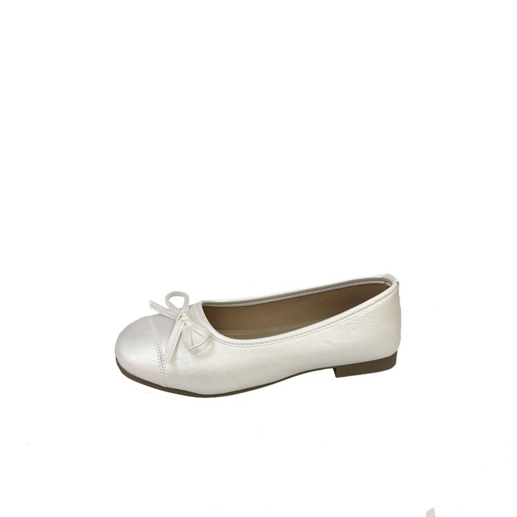 2025 новые туфли-лодочки в нежном сказочном стиле женские 2025 новые французские элегантные с бантом круглый носок с вырезом под юбку