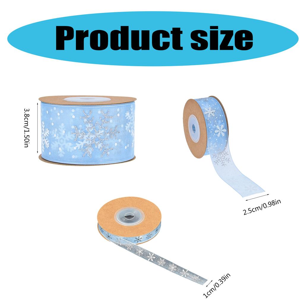 Рождественская полиэстеровая лента праздничное украшение лента со снежинками сезонная лента для упаковки подарков и украшения елки