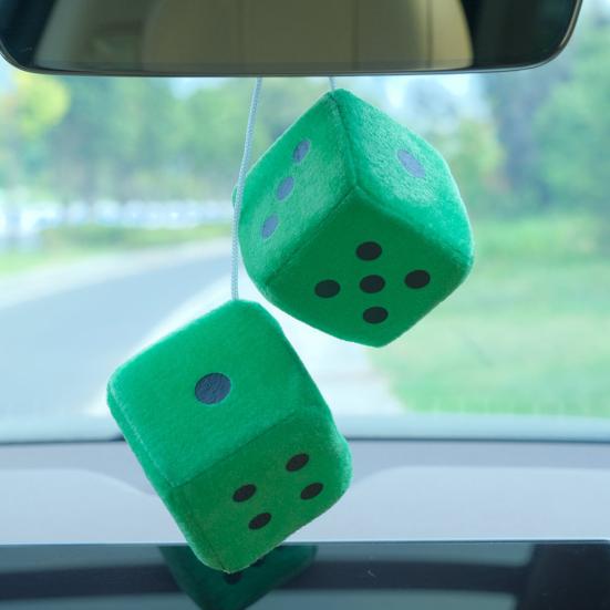 Подвеска в виде плюшевой игральной кости со шнурком, винтажное подвесное украшение для автомобиля, снятие стресса