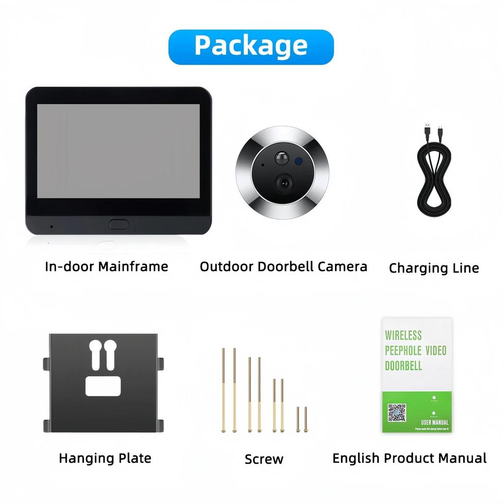 1080P Tuya Smart 2.4G WIFI цифровой дверной глазок 4,3-дюймовый цифровой беспроводной дверной звонок камера дверной глазок безопасности