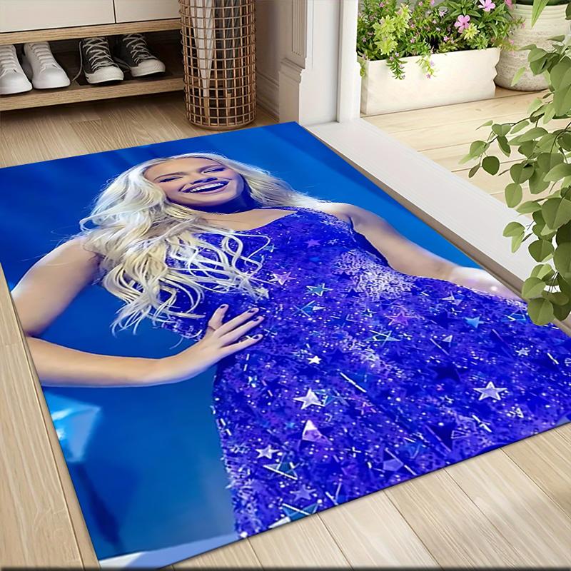Blue Dress Stars Performance Carpet Rug Soft Washable Antislip Home Living Room Sofa Mats Personalized Christmas Rug