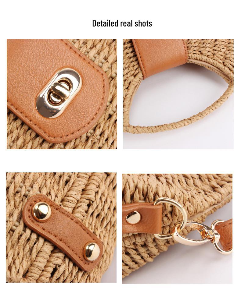 Trendy Hand-Woven Designer Paper Rope Straw Crossbody Bag for Women