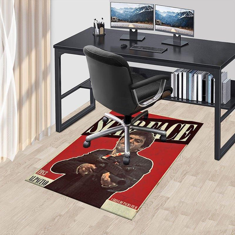 1pc Scarface Office Carpet Chair Mats Soft, Comfortable, All Season,Perfect for Home, Bedroom, or Office Decor, Perfect Gift for