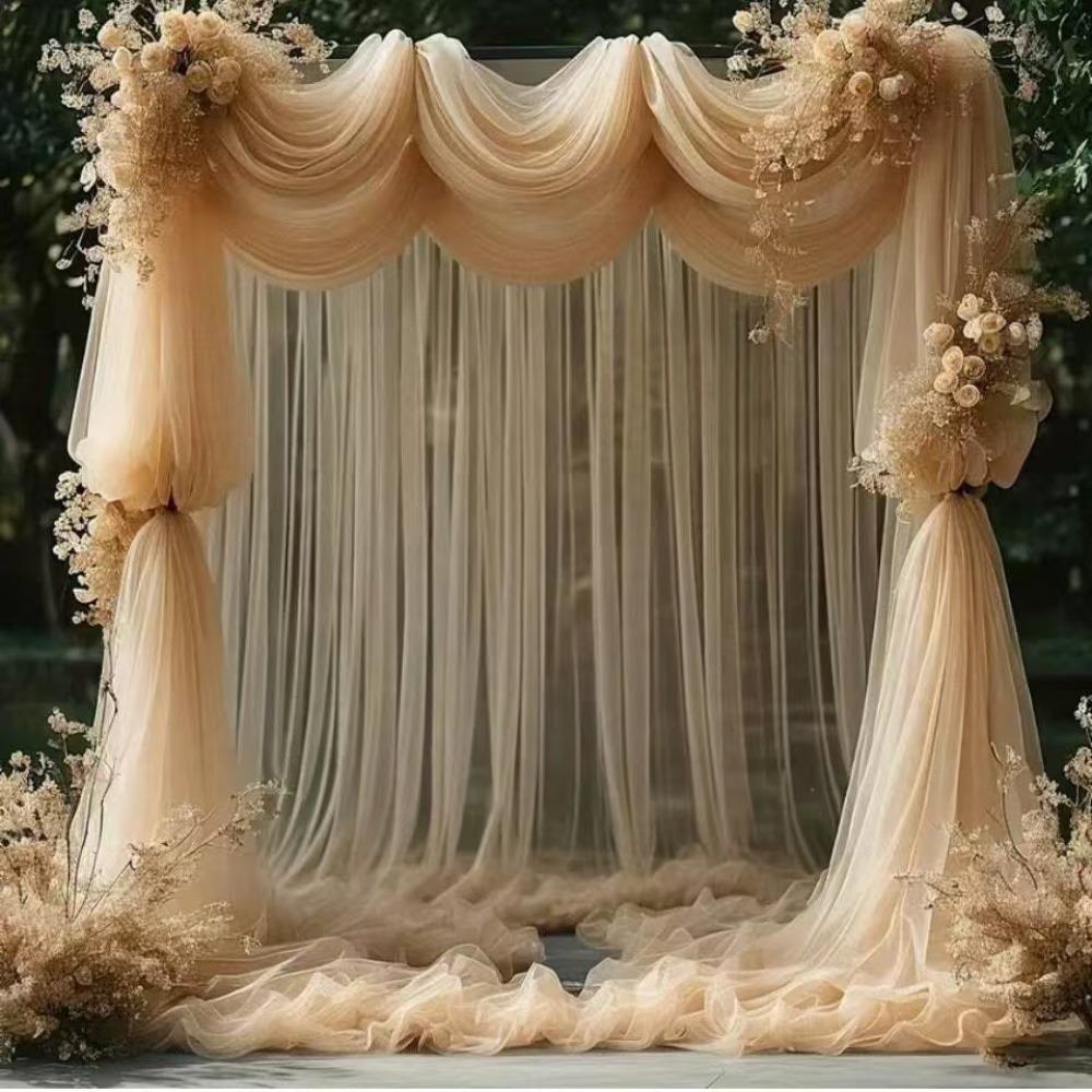 White Pink Wedding Tulle Arch Elegant Backdrop Fabric Arch Draping Fabric  Birthday Party