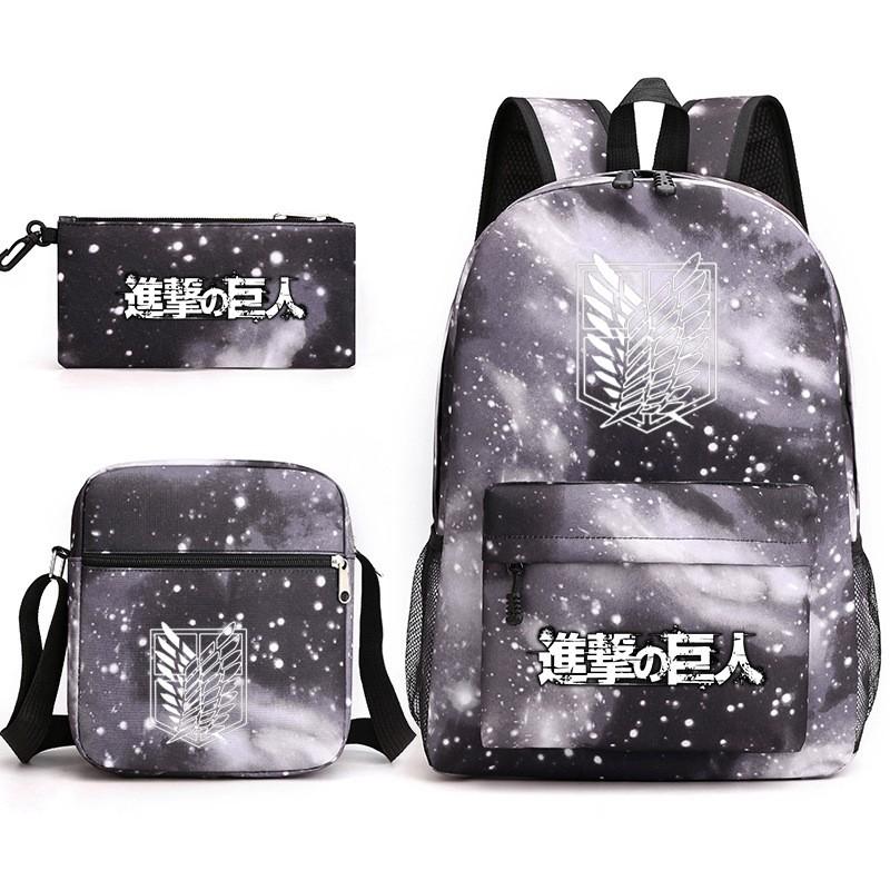 Youth School Backpack Set 3pcs Lightweight Laptop Bag 13inch Compatible Unisex Student With Mesh Padding Stitched Design