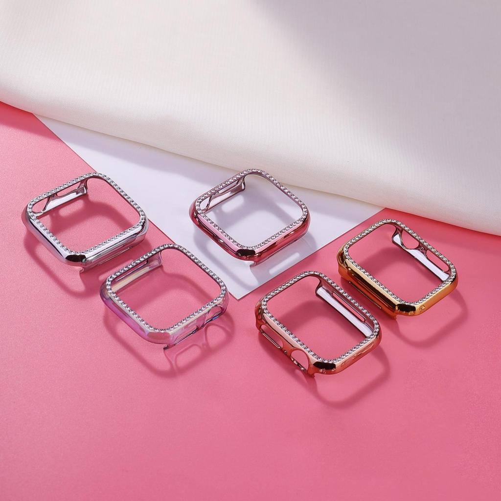Apple Watch Series 8/7/SE/6/5/4/3/2/1 Тонкий корпус с гальваническим покрытием из бриллиантов