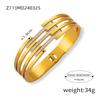 Designer Luxury Geometric Waterproof Pvd 18K Gold Plated Titanium Fashion Jewelry Bracelets Bangles Stainless Steel for Women