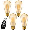 LVWIT 60W Equivalent Filament Bulb, E26 Base, LED Bulb, 600LM, Dimmable, Color Adjustable, Remote Control, Brown, 6W Power Consumption, Remote