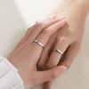 Weddings Valentine's Day Present Couple Rings Adjustable Mountain and Sea S925 Silver Plated