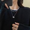 Легкая роскошь нишевая высококлассное ощущение многослойное ожерелье женское осеннее ретро хип-хоп простое холодный стиль цепочка на ключицу аксессуары