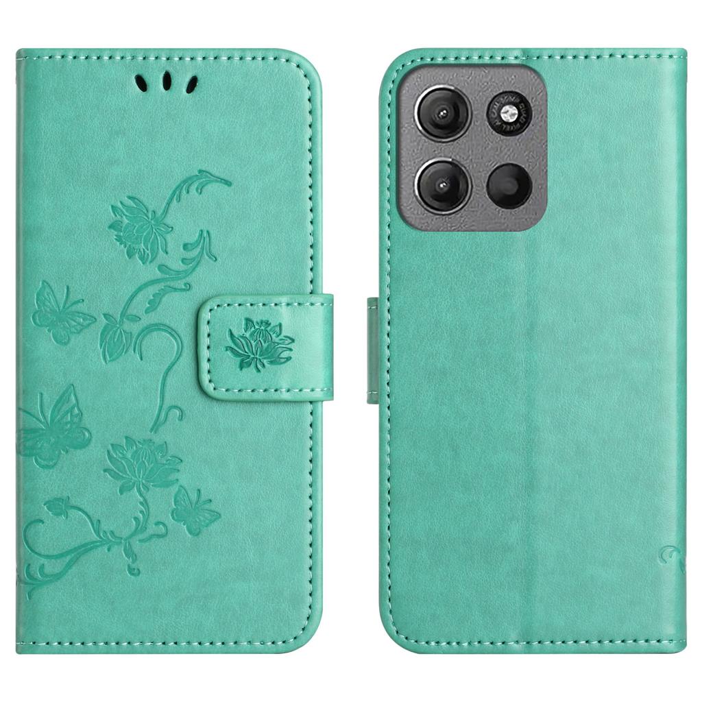 Wallet Stand Case for Motorola Moto G56 5G/G66j 5G/G66y 5G Imprinted Butterfly Flower PU Leather Phone Cover