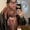 Женский шарф в клетку в корейском стиле - Модный, Универсальный, Утепленный вязаный снуд