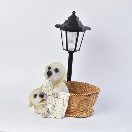 Садовая статуя со светодиодной солнечной лампой, устойчивая к погодным условиям, автоматическая зарядка, уличный декор для патио, светодиодная подсветка