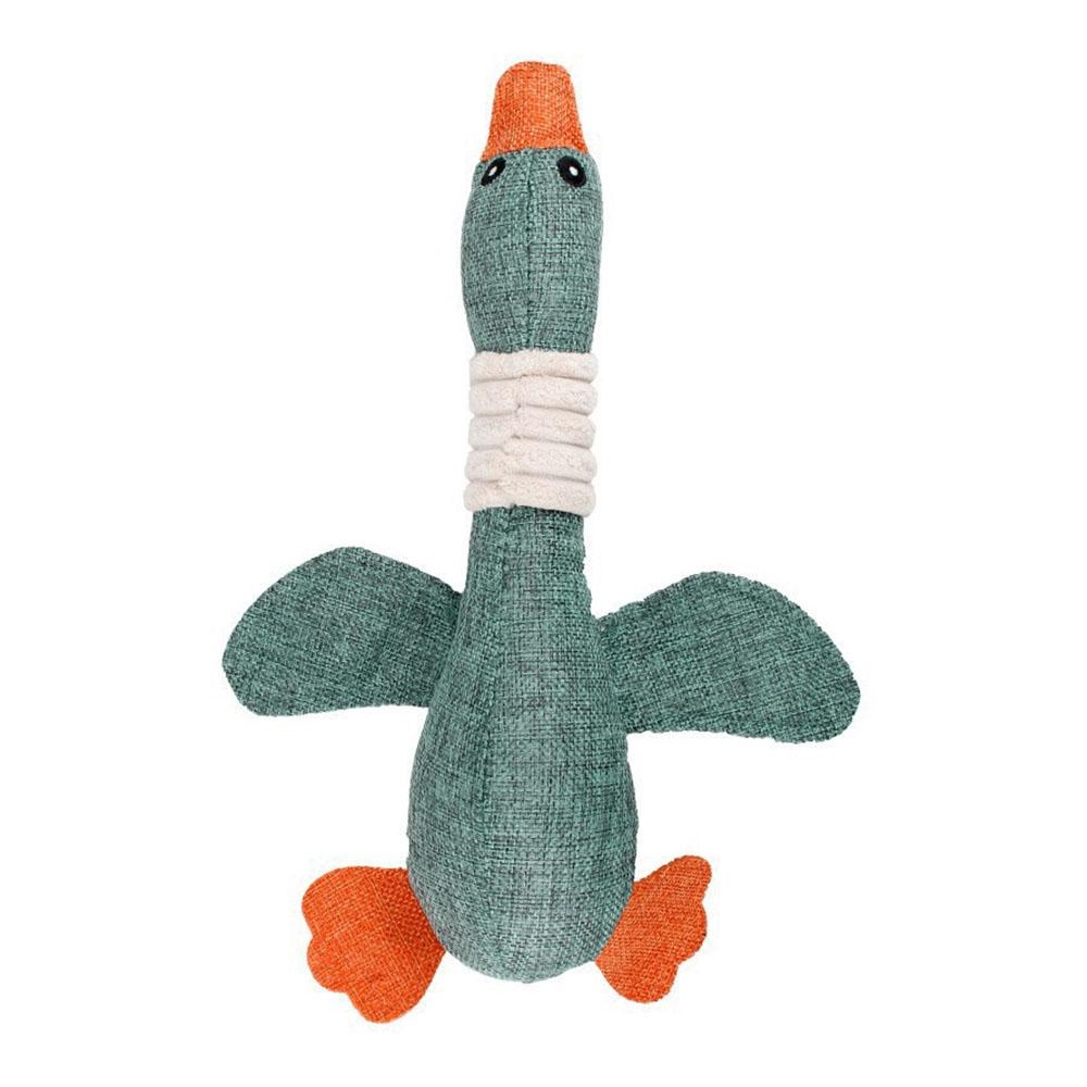 Pet Linen Wild Goose Squeaky Toy - Durable Bite-Resistant Chew Toy for Dogs & Cats, Teeth Cleaning Calming Training