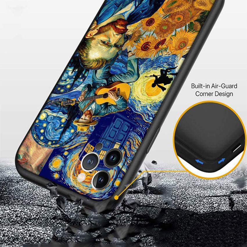 AQ98 Starry Night Van Gogh Painting Soft Shell Phone Case for Redmi Note 13 14 Pro+ Plus A3 A3X 13X 13C 13R 14S 14C 14R