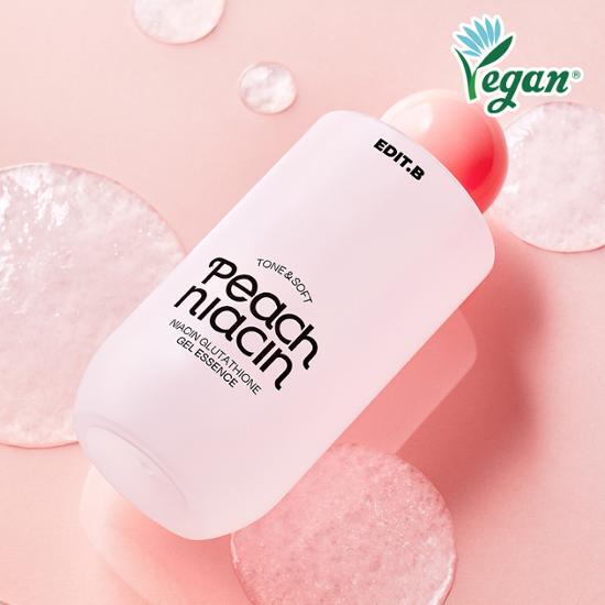 24-Hour Brightening/Whitening EDIT.B Tone Peach Niacinamide Glutathione Gel Essence 200ml