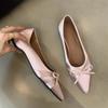 Women Flats Plus Size Bow Pointed Toe Flat Loafers Shallow New Slip On Women Shoes Fashion Comfortable Dress Shoes for Women