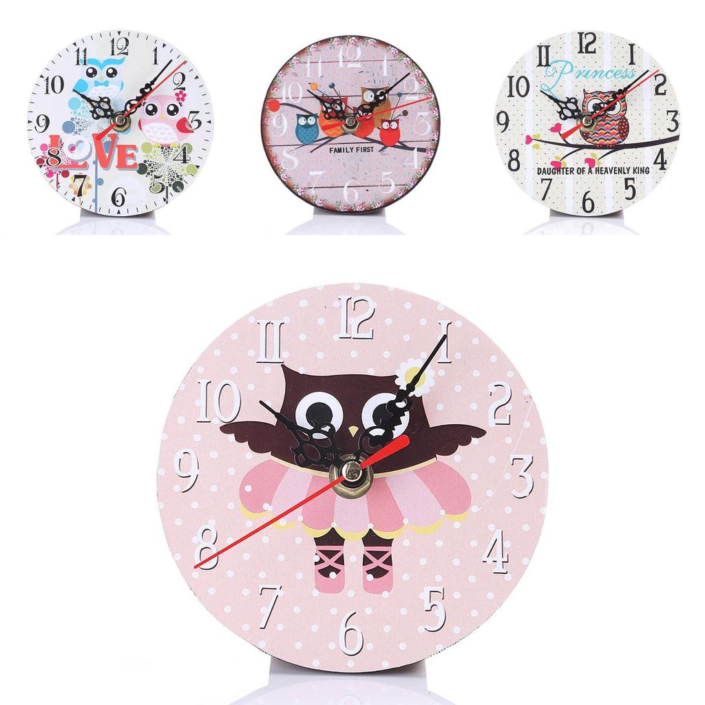 Очаровательные настенные часы с мультяшным изображением совы, белки и дерева для дома, детской комнаты, декора