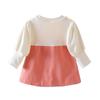Spring Autumn Infant Baby Girl Dresses Casual Big Ear Pocket Fake Two-piece Suspender Dress Print Clothes