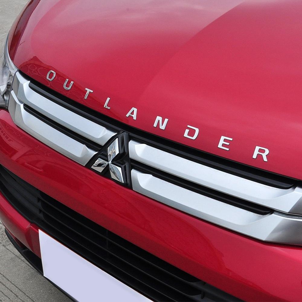 Car 3D ABS Letters Logo Decals Sticker For Mitsubishi OUTLANDER Car Front Head Hood Alphabet Emblem Badge Styling Stickers