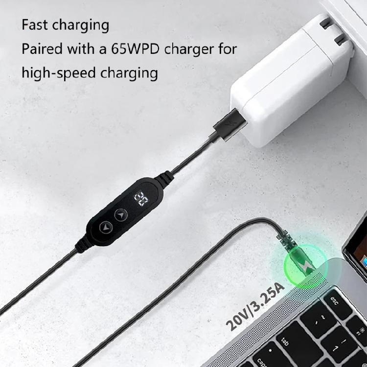 Кабель-адаптер USB C на DC5521 Зарядный шнур с 8 сменными штекерами Опционально Поддерживает от 5 В до 20 В для ноутбуков и других устройств