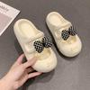 Cute and Sweet Outdoor Women's Butterfly Knot Slippers 2024 New Fashion Soft Sole Anti Slip Summer Thick Sole One Line Sandal