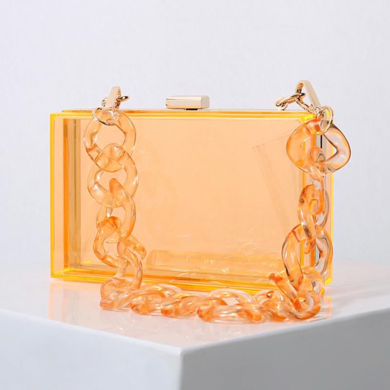 Transparent Bag for Women Diamond Clutch Jelly Acrylic Clear Purses and Handbag Shoulder Crossbody Bags 2025 New Fashion Female