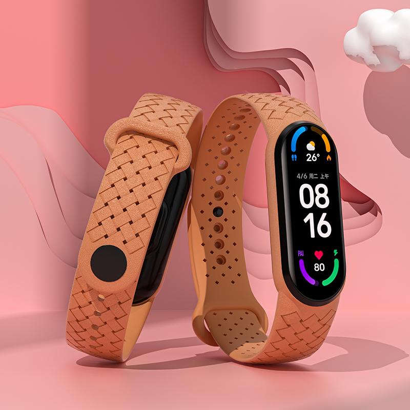 Браслет на запястье для Xiaomi Mi Band 7, сменный спортивный дышащий силиконовый плетеный ремешок Solo Loop Correa NFC Miband 6 5 4
