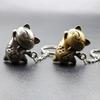 Creative Vintage Chinese Cute Alloy Luck Cat Pendant Keychain For Women Retro Backpack Car Decoration Hanging Accessories