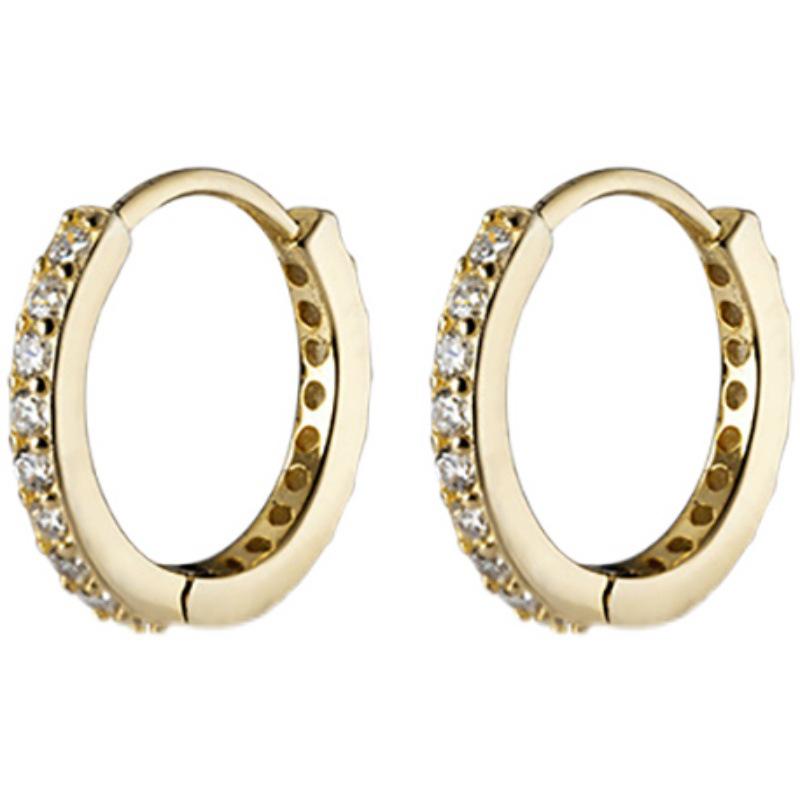 925 Sterling Silver Stud Earrings & Diamond-Set Ear Cuffs: Women's Elegant Hoop Jewelry for Pierced Ears - INS Style