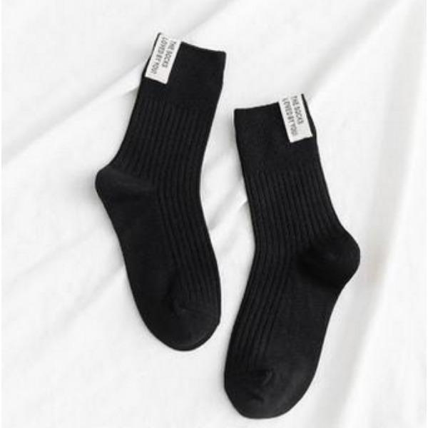 Женская мода Harajuku Streetwear средние носки-трубы японские милые девушки однотонные хлопковые длинные носки