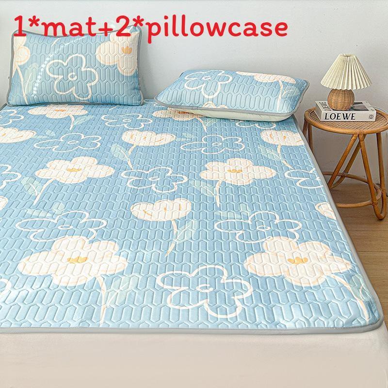 Summertime Bear Butterfly Dog Flower Patternlatex Bed Mat With Waterproof Print Material And Soft Pillowcases