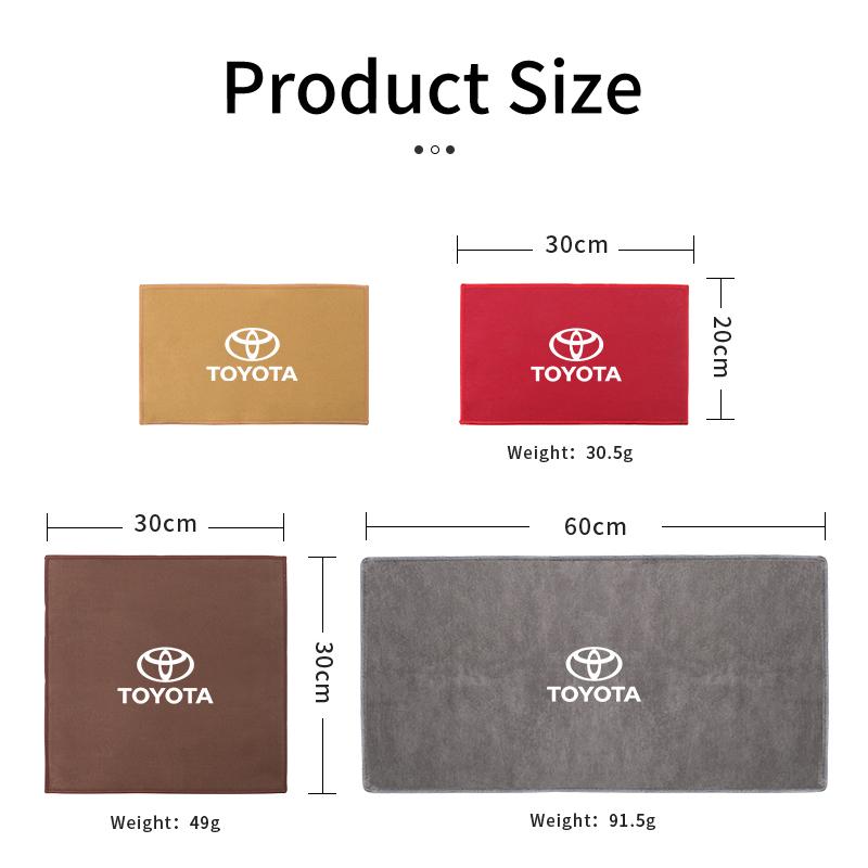 Car Microfiber Cleaning Towel Car Wash Drying Cloth Care Key Accessory For Toyota Corolla Yaris Camry Prius RAV4 CHR Hilux Aygo