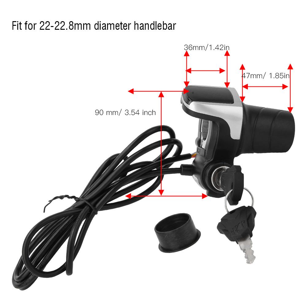 36V Electric Bike Bicycle Ebike Handlebar Twist Grip Throttle with LCD Display and Key Lock Throttles 2