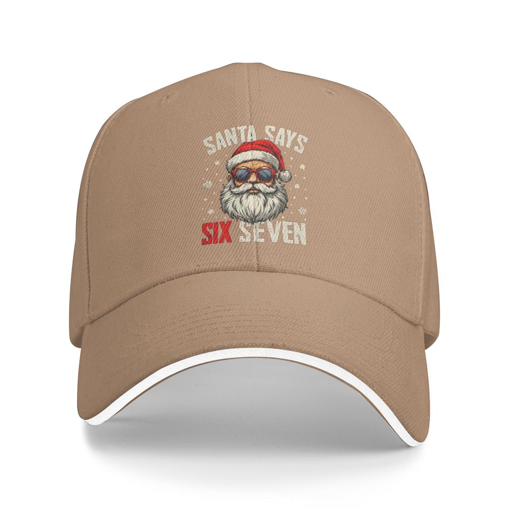 christmas Humor Santa Says Six Seven 67 Sun Baseball Cap Summer Classic Hip Hop Hats For Men Women Running Hippie Snapback Cap